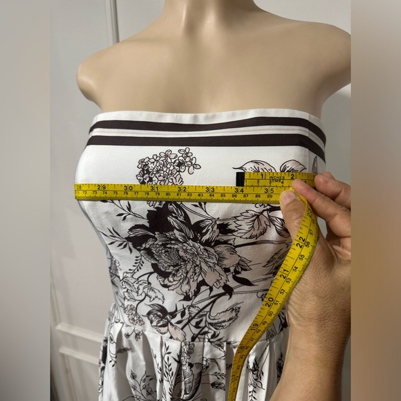 AnnTaylor Women's Floral Cotton Strapless Pleated A-Line Fit & Flare Dress Size4 - Picture 6 of 7